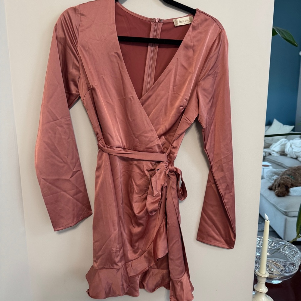 NWT | Altar'd State Satin Rose Dress, Size S